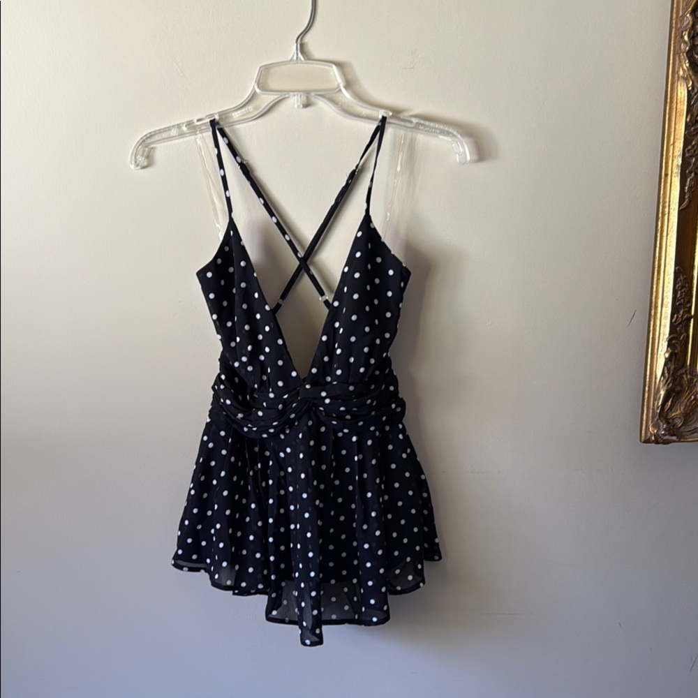 Black and White Asymmetrical Sleeveless Bodysuit